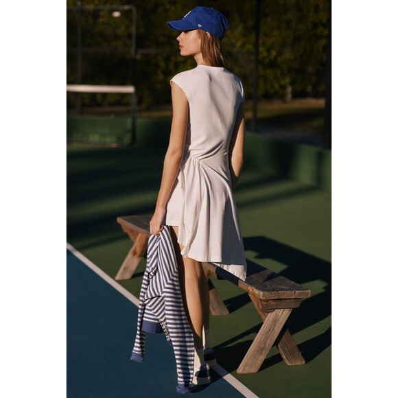 Daily Practice by Anthropologie Short-Sleeve Asymmetrical Midi Dress L 271106 - Picture 8 of 13